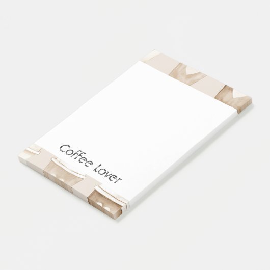 Cream Coffee Heart Cups Post-it® Notes (Schuin)