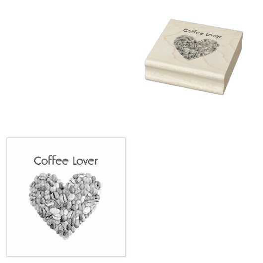 Cream Coffee Heart Cups Rubberstempel (Gestempeld)