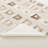 Cream Coffee Heart Cups Sherpa Deken (3/4)