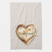 Cream Coffee Heart  Theedoek (Verticaal)