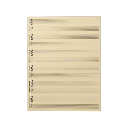 Cream Color Music-vel papier Notitieblok (Linkerzijde)