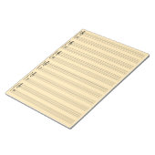 Cream Color Music-vel papier Notitieblok (Schuin)