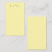 Cream Color Plain Elegant Script Calligraphy Name Informatiekaartje (Voorkant / Achterkant)