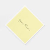 Cream Color Plain Elegant Script Calligraphy Name Servet (Hoek)