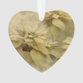 Cream Colored Poinsettias Digital Art Acryllic Ornament
