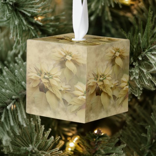 Cream Colored Poinsettias Digital Art Ornament (Boom)