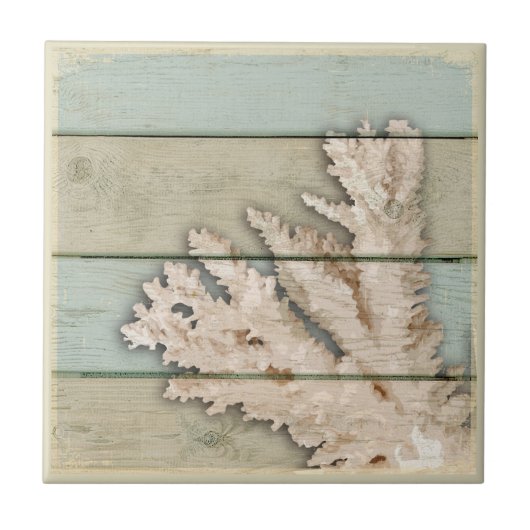 Cream Colour Coral Tegeltje (Voorkant)