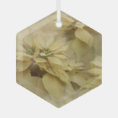 Cream Colour Poinsettias Digital Art Glass Glas Ornament (Voorkant)