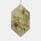 Cream Colour Poinsettias Digital Art Glass Glas Ornament (Voorkant Rechts)