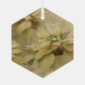 Cream Colour Poinsettias Digital Art Glass Glas Ornament (Achterkant)