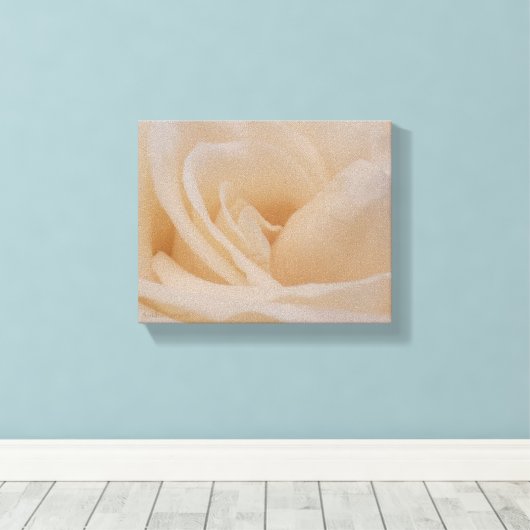 Cream Colour Roos Closeup Canvas Afdruk (Insitu (Houten vloer))
