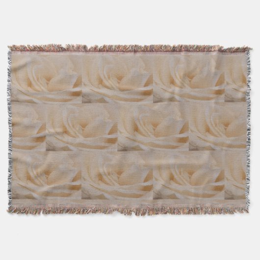 Cream Colour Roos Closeup Deken (Voorkant)