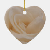 Cream Colour Roos Closeup Keramisch Ornament (Achterkant)