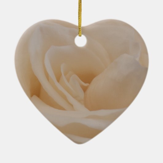 Cream Colour Roos Closeup Keramisch Ornament (Achterkant)