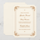 Cream Copper Lijst Elegant Geslacht onthullen Kaart (Voorkant / Achterkant)