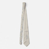 Cream & Cornflower Wildflower Wedding Stropdas (Achterkant)