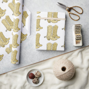 Cream Cowboy laarzen Cadeaupapier