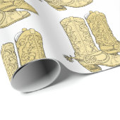 Cream Cowboy laarzen Cadeaupapier (Rol Hoek)