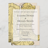 Cream Cowboy laarzen Kaart (Voorkant / Achterkant)