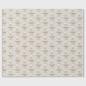Cream Cupcake Bears Birthday Cadeaupapier (Vlak)