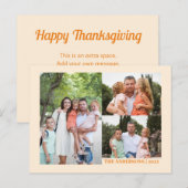 Cream CUSTOM Thanksgiving-foto en -bericht Briefkaart (Voorkant / Achterkant)