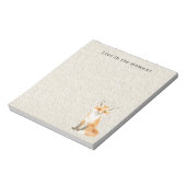 Cream Cute Sweet Orange Fox Notitieblok (Linkerzijde)