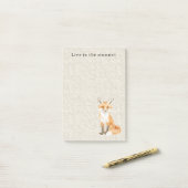 Cream Cute Sweet Orange Fox Post-it® Notes (Op bureau)