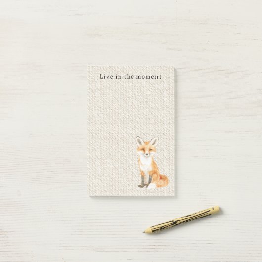 Cream Cute Sweet Orange Fox Post-it® Notes (Op bureau)