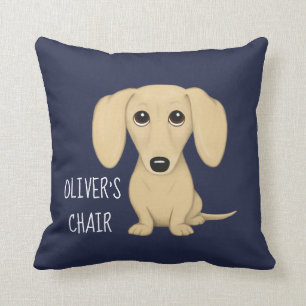Cream Dachshund Cartoon Wiener Dog Persoonlijk Kussen