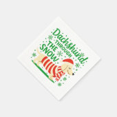 Cream Dachshund Christmas Napkins Servet (Hoek)