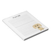 Cream Dachshund | Cute Cartoon Wiener Dog Lined Notitieblok (Schuin)