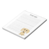 Cream Dachshund | Cute Cartoon Wiener Dog Lined Notitieblok (Linkerzijde)