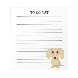 Cream Dachshund   Cute Cartoon Wiener Dog Lined Notitieblok