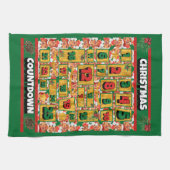 Cream Dachshund Dog Counterdown Kerstreclame Adven Theedoek (Horizontaal)