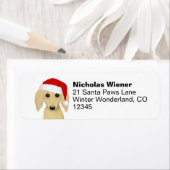 Cream Dachshund Kerst Hond Retouradres Etiket (Insitu)