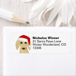Cream Dachshund Kerst Hond Retouradres Etiket