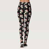 Cream Dachshund Santa Schattigee Kersthondenvakant Leggings (Achterkant)