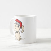Cream Dachshund Santa Wiener Dog Aangepaste naam Koffiemok (Voorkant links)