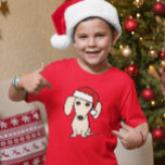 Cream Dachshund Schattige Santa Dog Christmas T-shirt<br><div class="desc">Verspreid wat kerstgejuich met dit schattige tasjesvakantie-t-shirt! Het shirt is voorzien van een afbeelding van een Engelse crèmewiener met een feestelijke kerstmuts. Deze vrolijke kerst weenie hond zal een glimlach op het gezicht van elke teckel liefhebber. Dit comfortabele t-shirt is perfect voor elk feestelijk feest. Draag het naar kerstfeestjes, terwijl...</div>