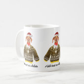 Cream Dachshund Wearing Ugly Sweater Hondenliefheb Koffiemok (Voorkant links)