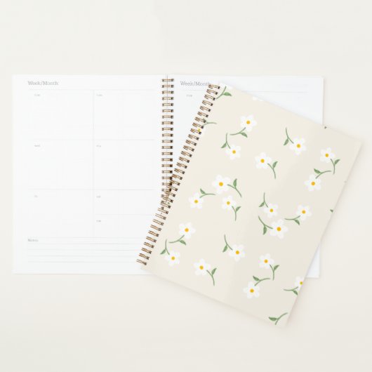 Cream Daisy Dagelijkse Planner | Botanische Organi (Display)