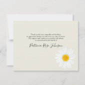 Cream Daisy Funeral Memorial Bedankkaart (Voorkant)