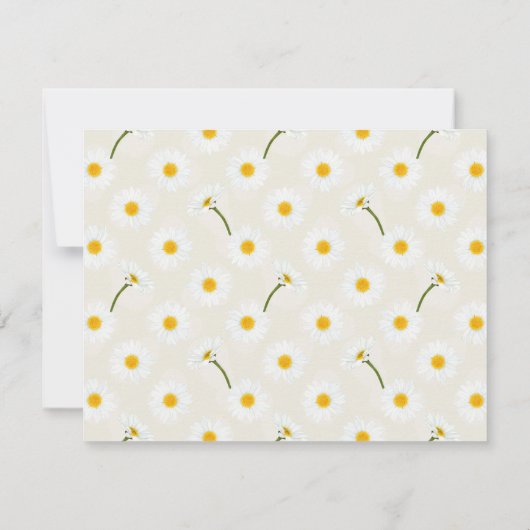 Cream Daisy Funeral Memorial Bedankkaart (Achterkant)