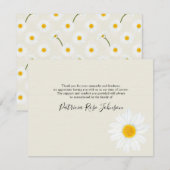 Cream Daisy Funeral Memorial Bedankkaart (Voorkant / Achterkant)