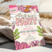 Cream Daisy Pajama Party Birthday Invitation Kaart