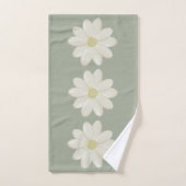Cream Daisy Sage Green Hand Towel Handdoek (Handdoek)