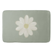 Cream Daisy Sage Green Large Bath Mat (Voorkant)