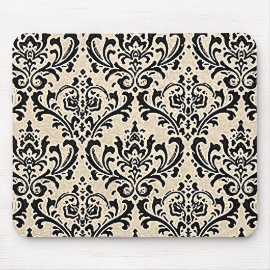 Cream Damask 2 ~ Mousepad Muismat (Voorkant)