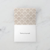 Cream Damask Bedankkaart (Binnen)