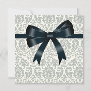 Cream Damask Black Party Kaart